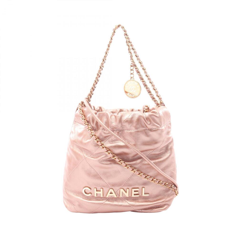 Chanel Shoulder Bag Leather Gold Tone